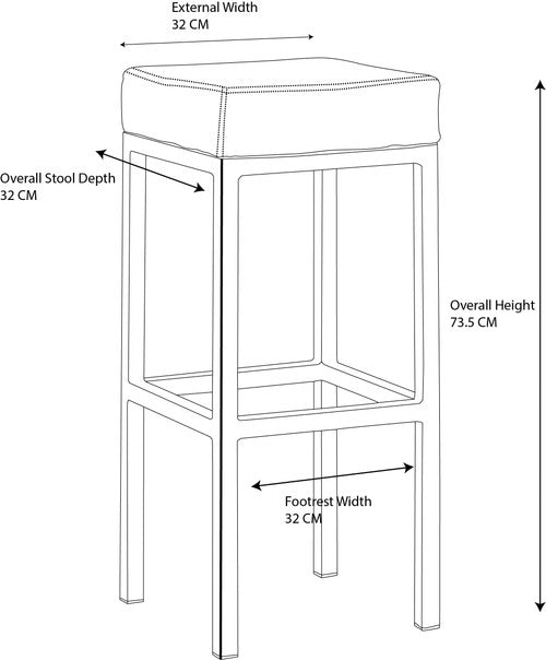 Cube Bar Stool Black - Pair