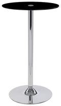 Round Black Glass Bar Table