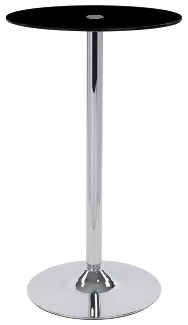 Round Black Glass Bar Table