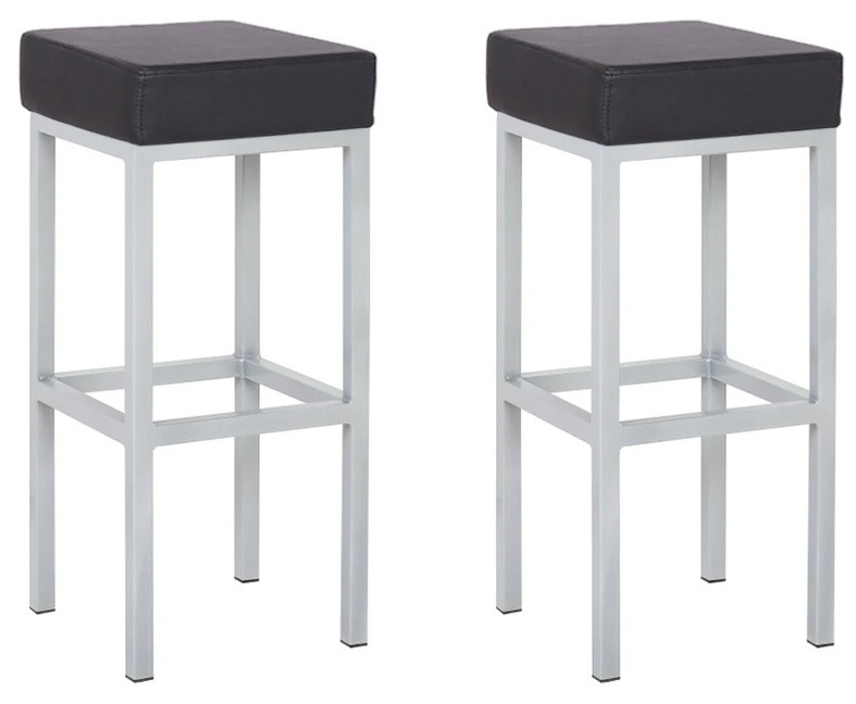 Cube Bar Stool Black - Pair