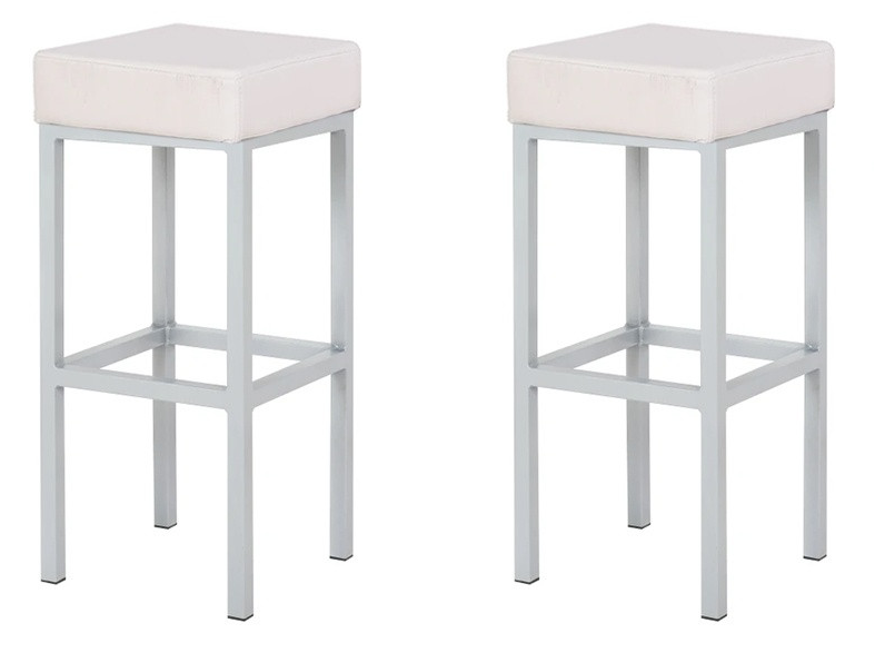 Cube Bar Stool White - Pair