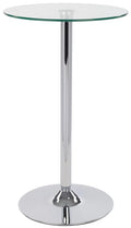 Round Clear Glass Bar Table
