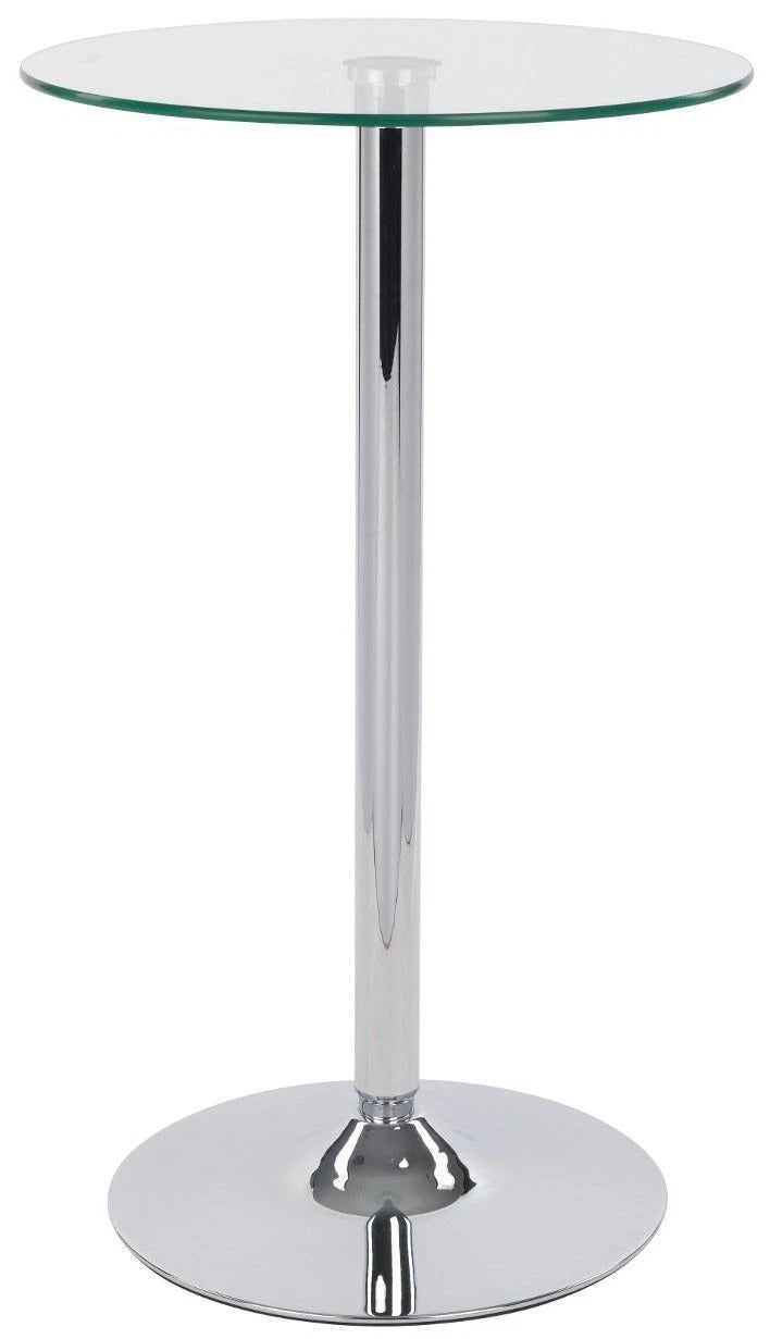 Round Clear Glass Bar Table